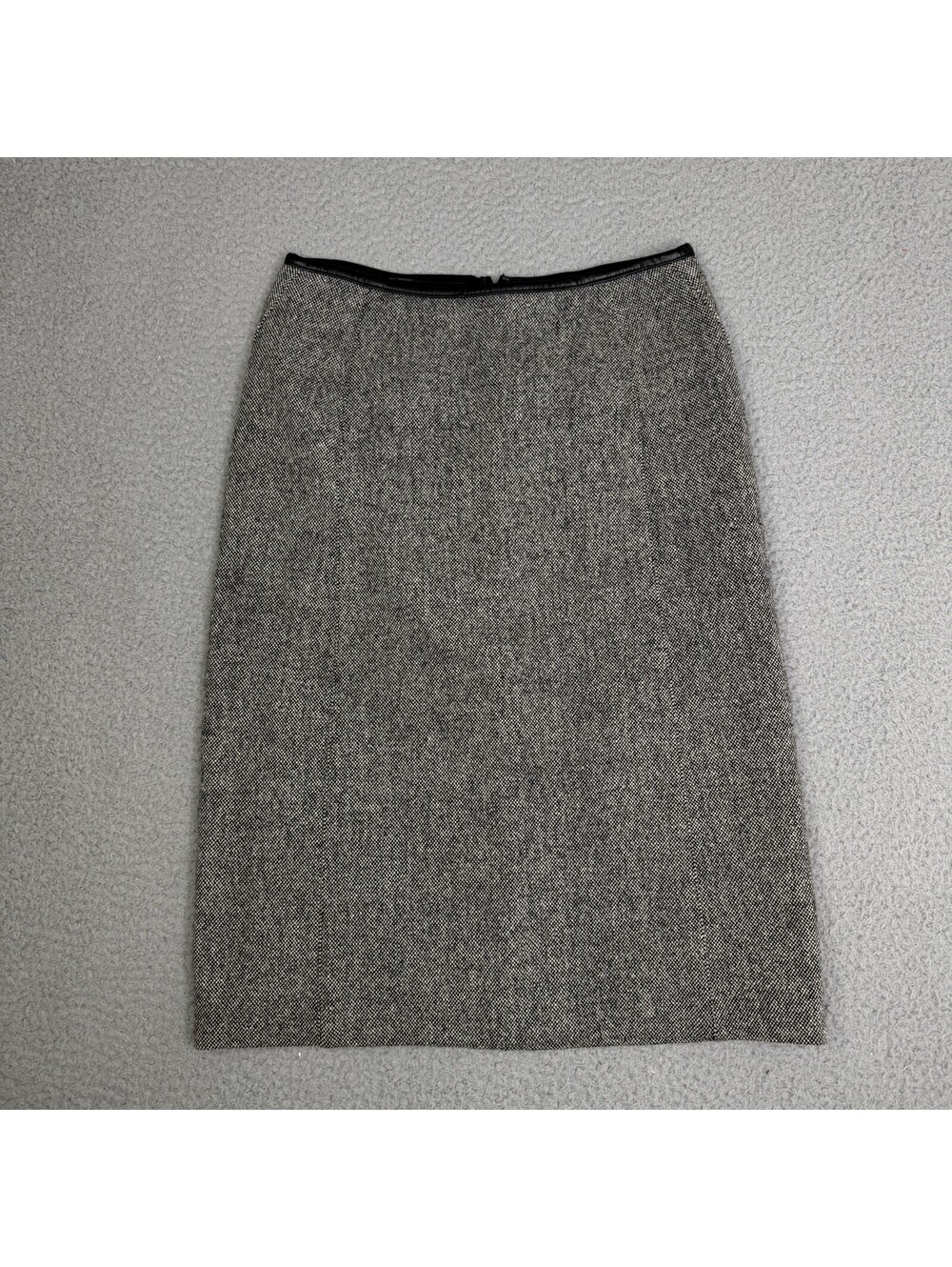 Theory Women’s Pencil Skirt Size 2 Gray Herringbone Tweed Wool Blend Lined 30W